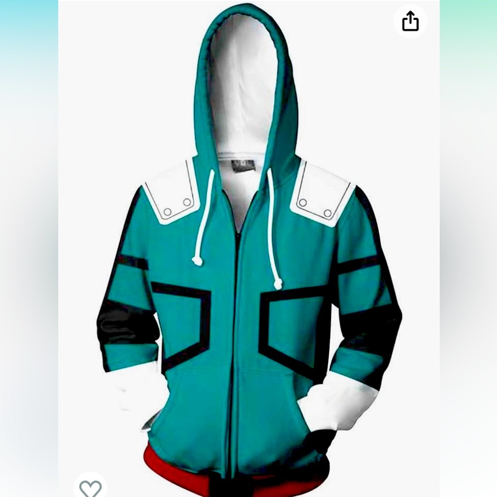 Hero Academia 3D Hoodie Sweatshirt, Drawstring Pullover Costume for Cosplay